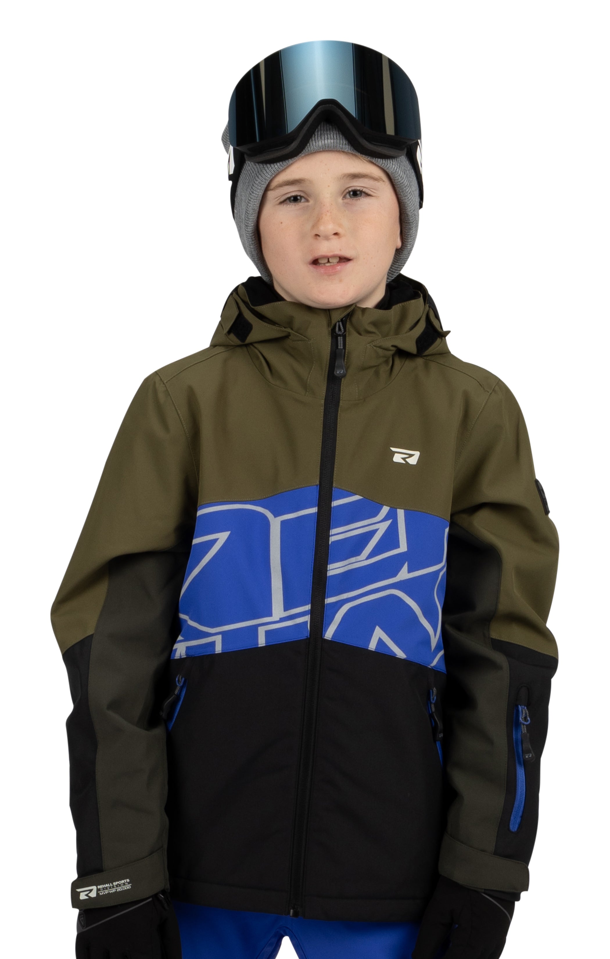 Ski Wear Boys Black Ski Jacket REHALL Boys Ski Jacket